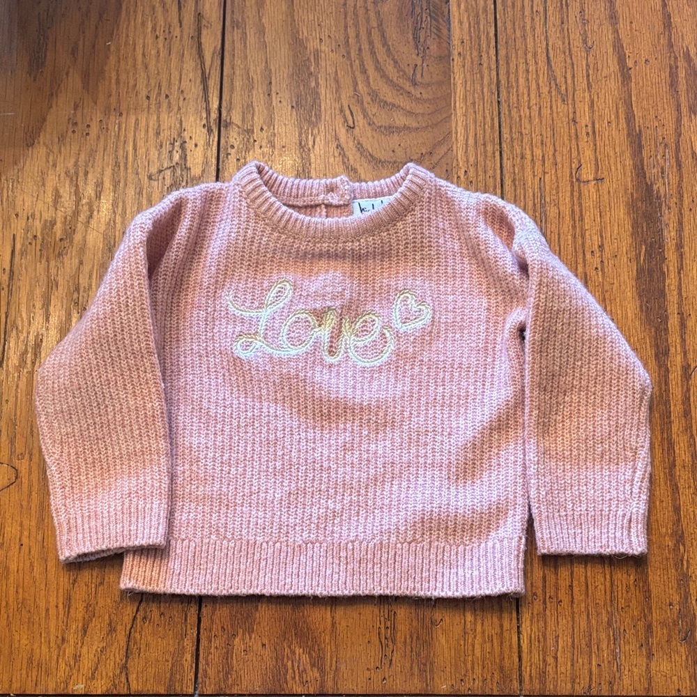 Baby Girl Pink LOVE Sweater